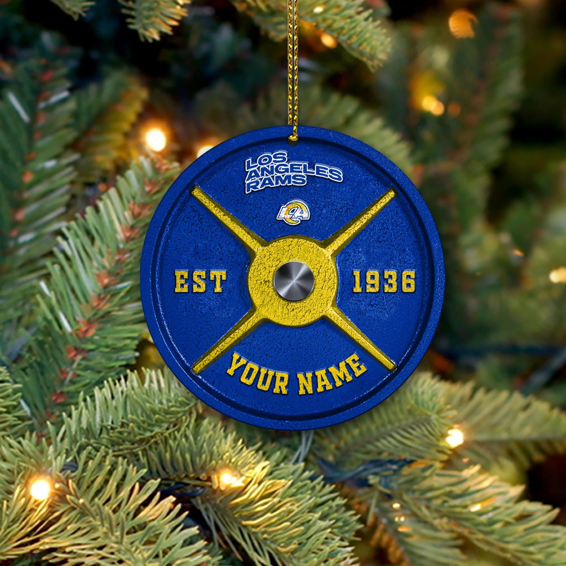 Los Angeles Rams Fitness Circle Aluminium Custom Ornament 2 Side Trending New Arrivals H52884 ETUG311023