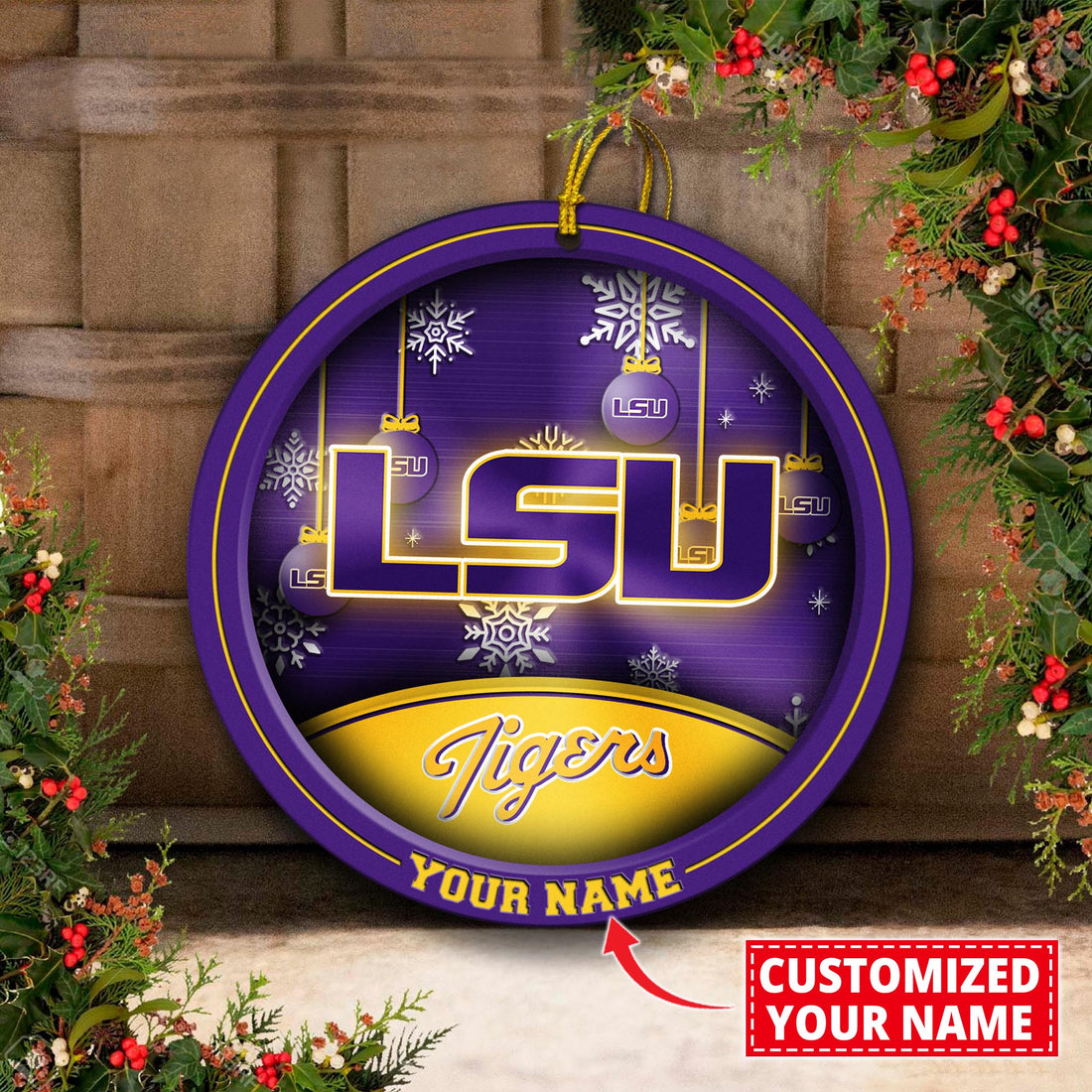 LSU TIGERS Circle Aluminium Custom Ornament 2 Side Trending New Arrivals H52912 ETUG311023