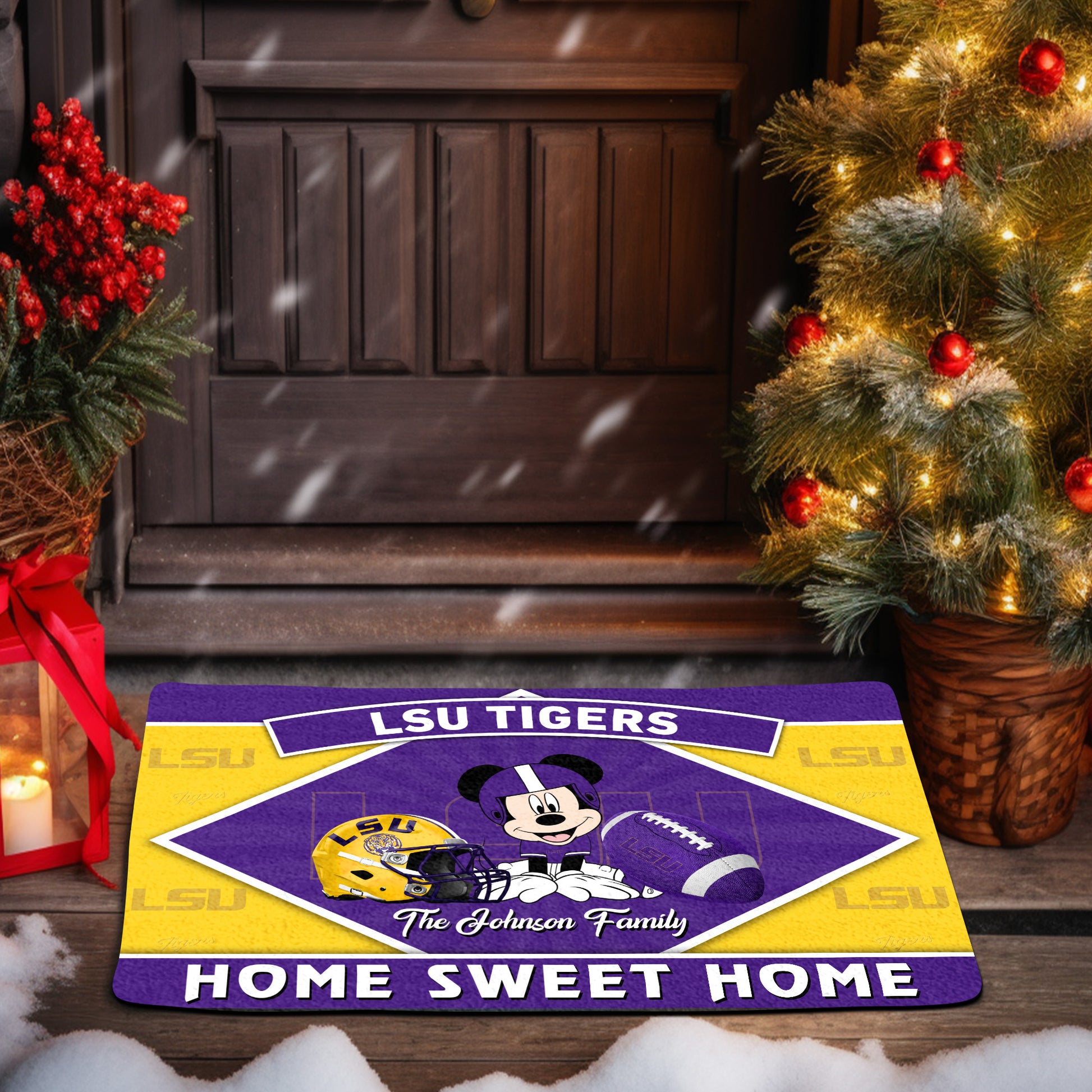 LSU TIGERS Doormat Custom Your Family Name, Sport Team And MK Doormat, FootBall Fan Gifts EHIVM-52722