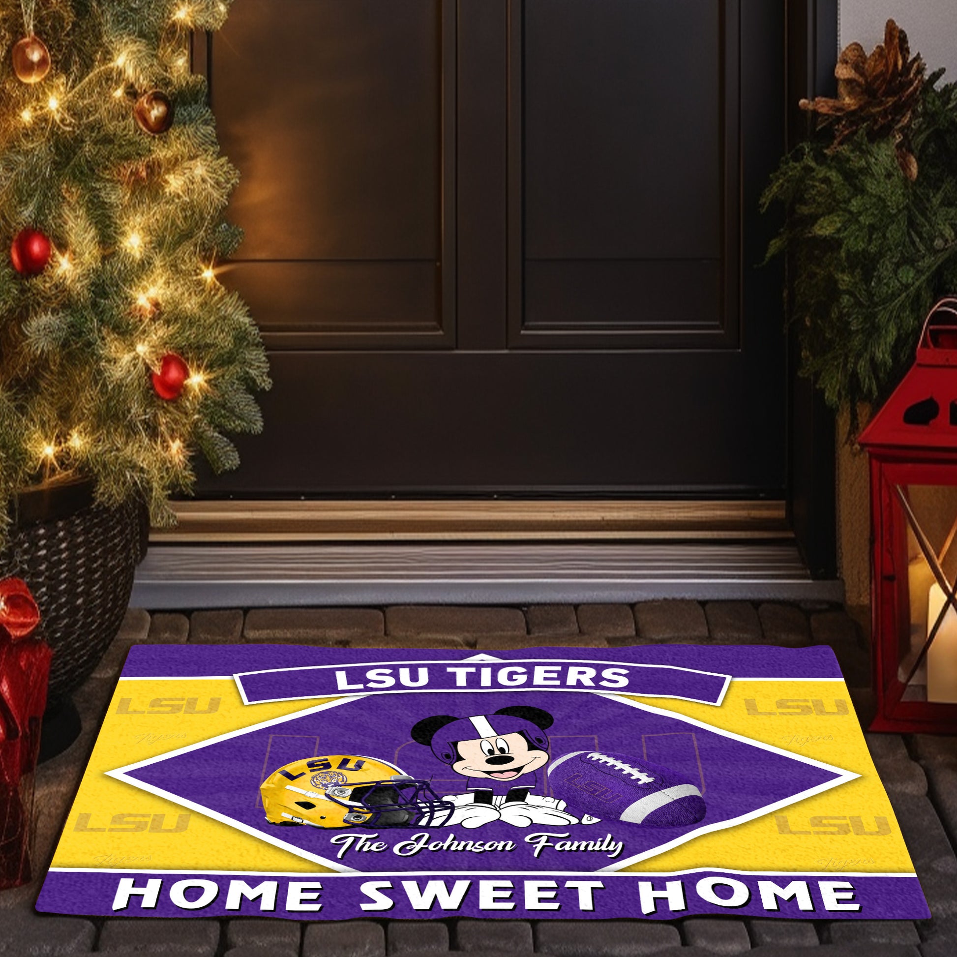 LSU TIGERS Doormat Custom Your Family Name, Sport Team And MK Doormat, FootBall Fan Gifts EHIVM-52722