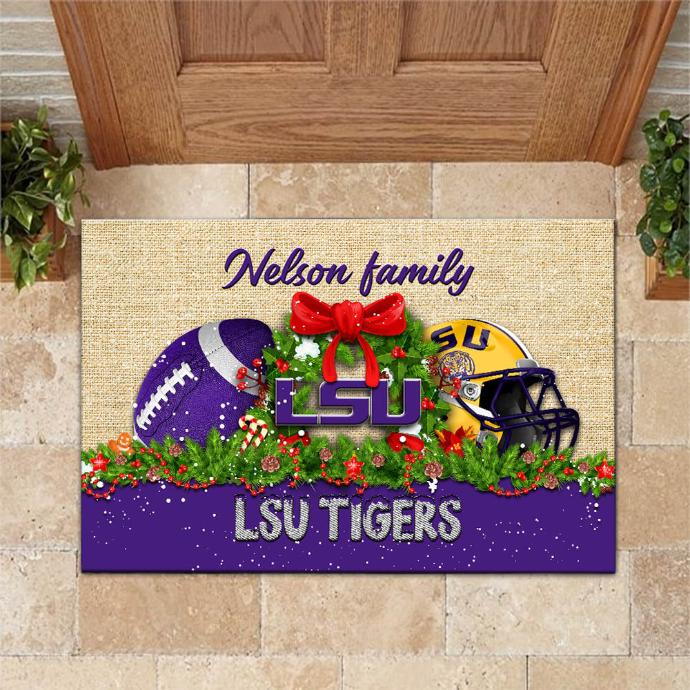 LSU TIGERS Doormat Personalized Your Name, Sport Team Doormat, Christmas Gifts For Football Fan, Home Decor ETHY-52726