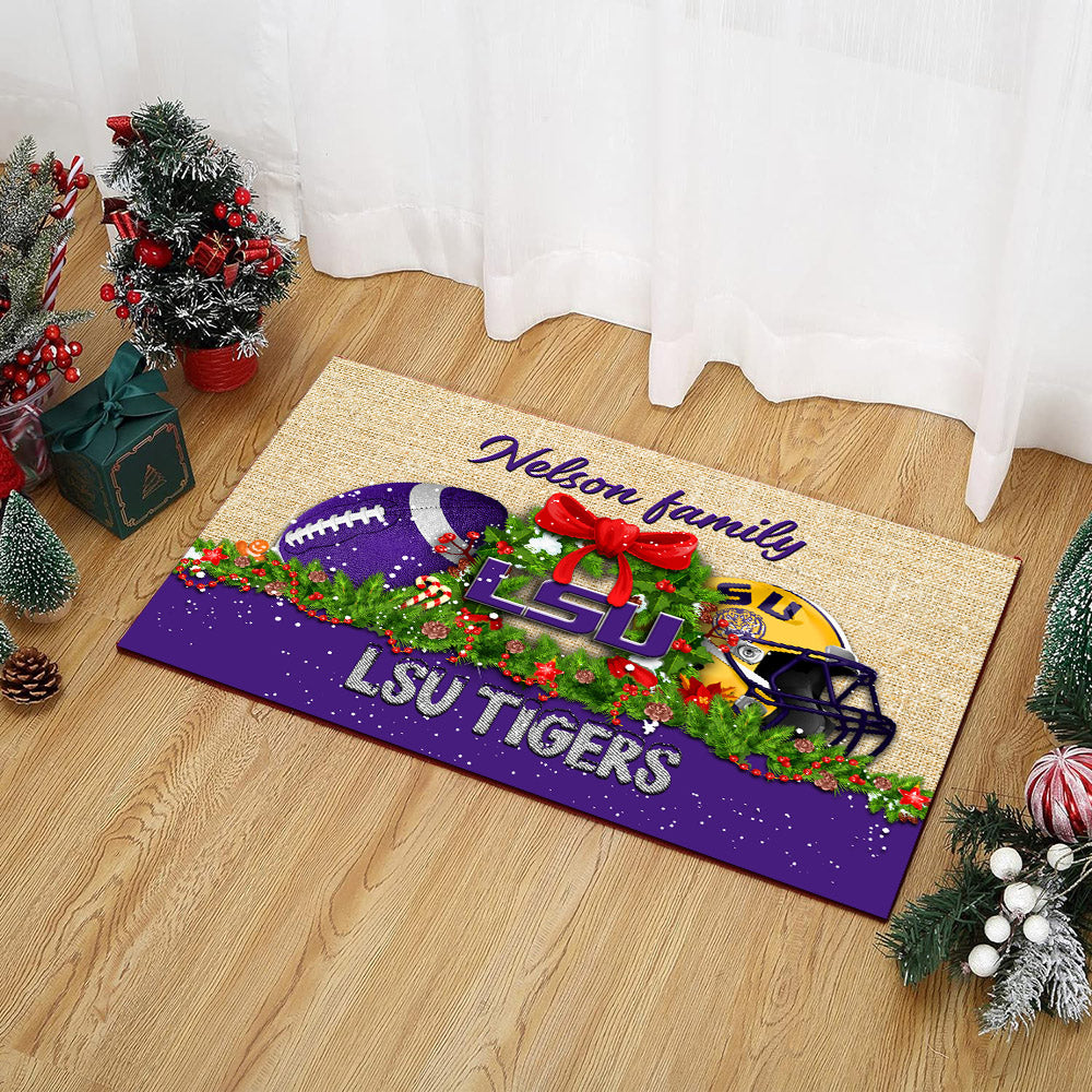 LSU TIGERS Doormat Personalized Your Name, Sport Team Doormat, Christmas Gifts For Football Fan, Home Decor ETHY-52726