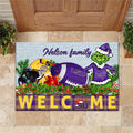 LSU TIGERS Football Team Doormat Personalized Your Family Name, Sport And Grinch Doormat, Football Lovers Gifts, Home Decorations ETHY-53152