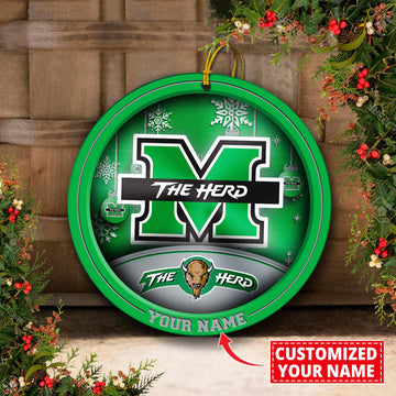 Marshall Thundering Herd Circle Aluminium Custom Ornament 2 Side Trending New Arrivals H52912 ETUG311023