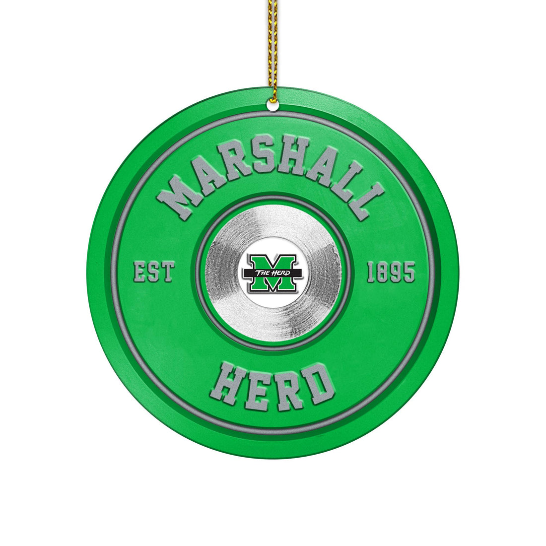 Marshall Thundering Herd Fitness Circle Aluminium Ornament 2 Side Trending New Arrivals H52883 ETUG311023