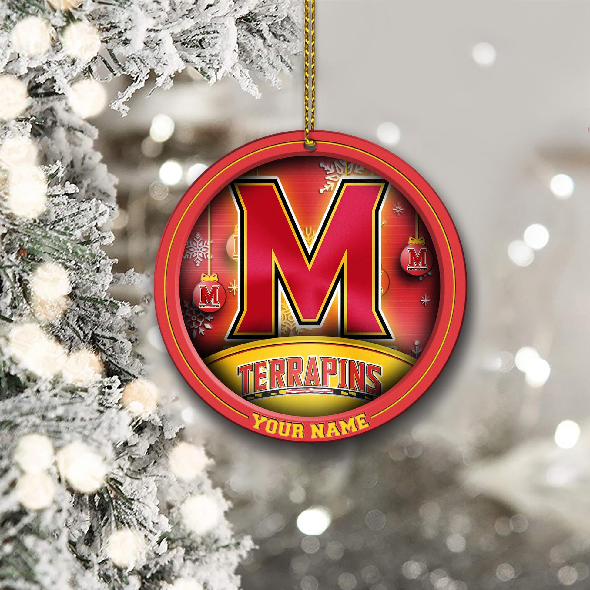 Maryland Terrapins Circle Aluminium Custom Ornament 2 Side Trending New Arrivals H52912 ETUG311023
