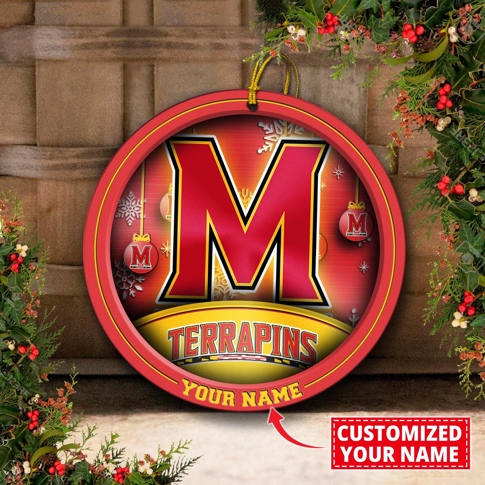 Maryland Terrapins Circle Aluminium Custom Ornament 2 Side Trending New Arrivals H52912 ETUG311023