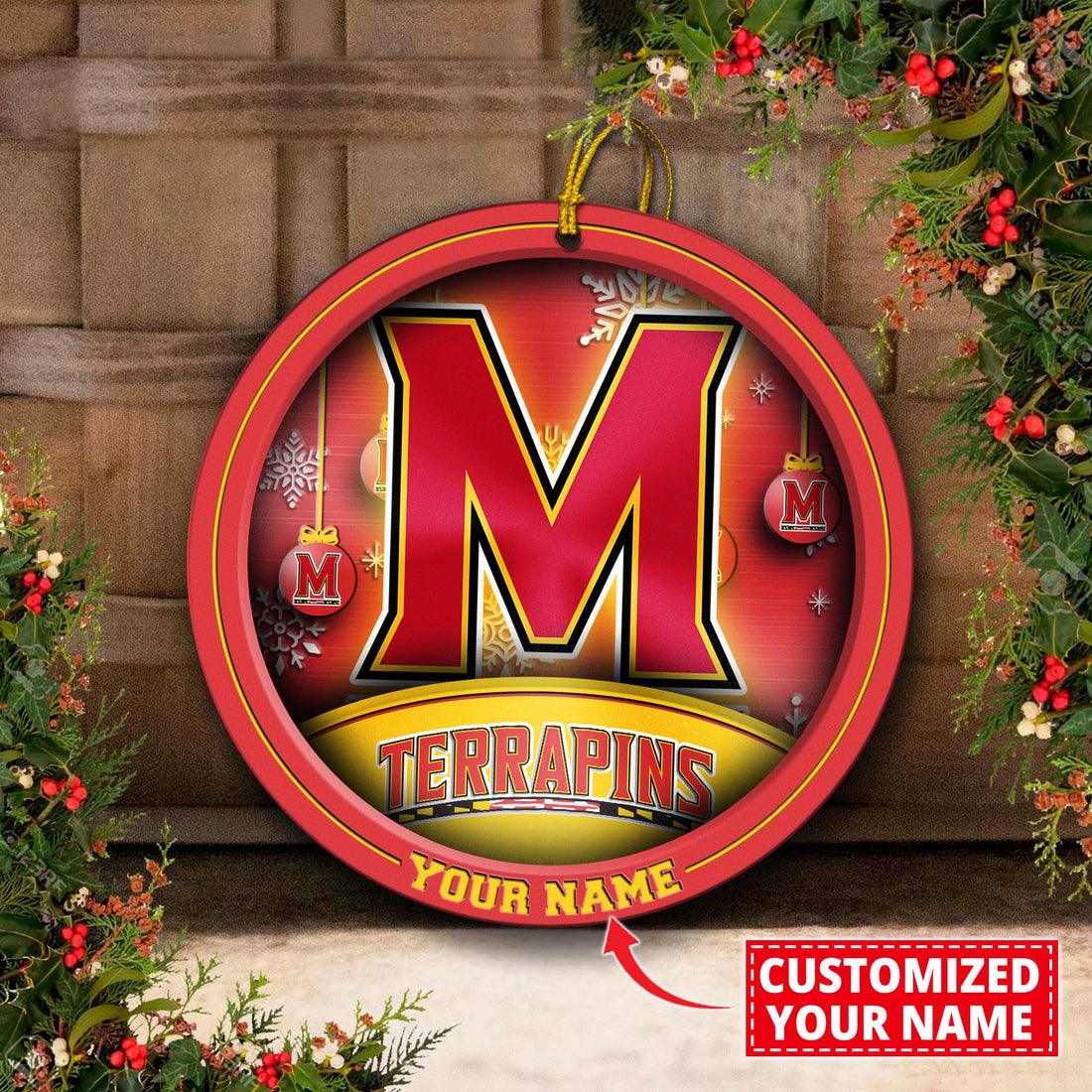 Maryland Terrapins Circle Aluminium Custom Ornament 2 Side Trending New Arrivals H52912 ETUG311023