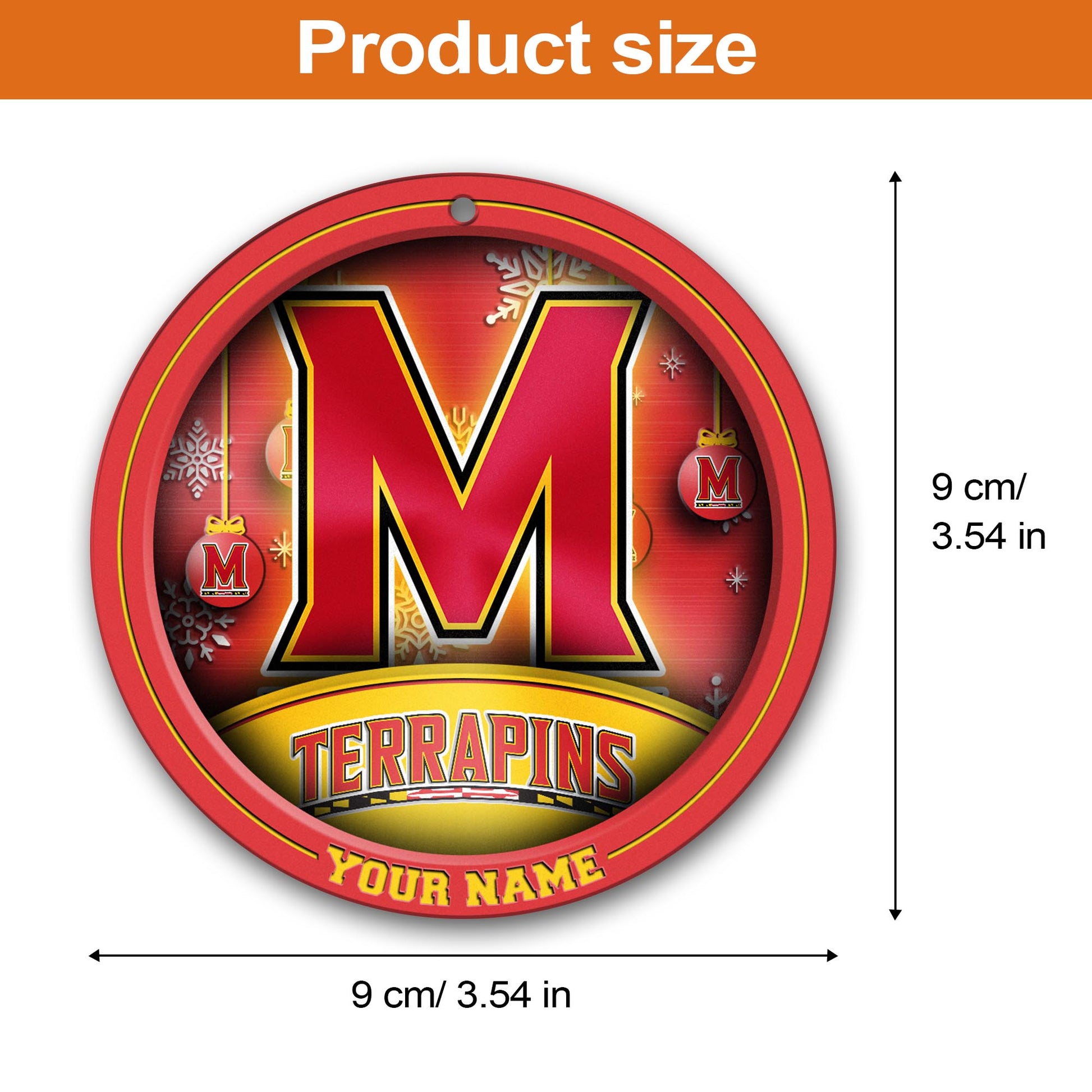 Maryland Terrapins Circle Aluminium Custom Ornament 2 Side Trending New Arrivals H52912 ETUG311023