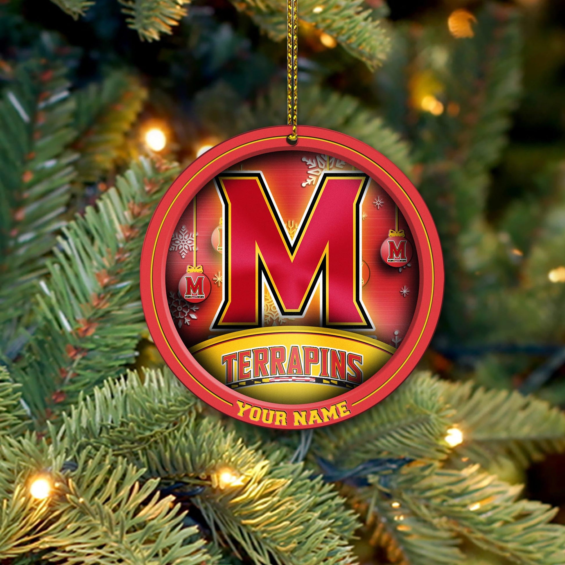 Maryland Terrapins Circle Aluminium Custom Ornament 2 Side Trending New Arrivals H52912 ETUG311023