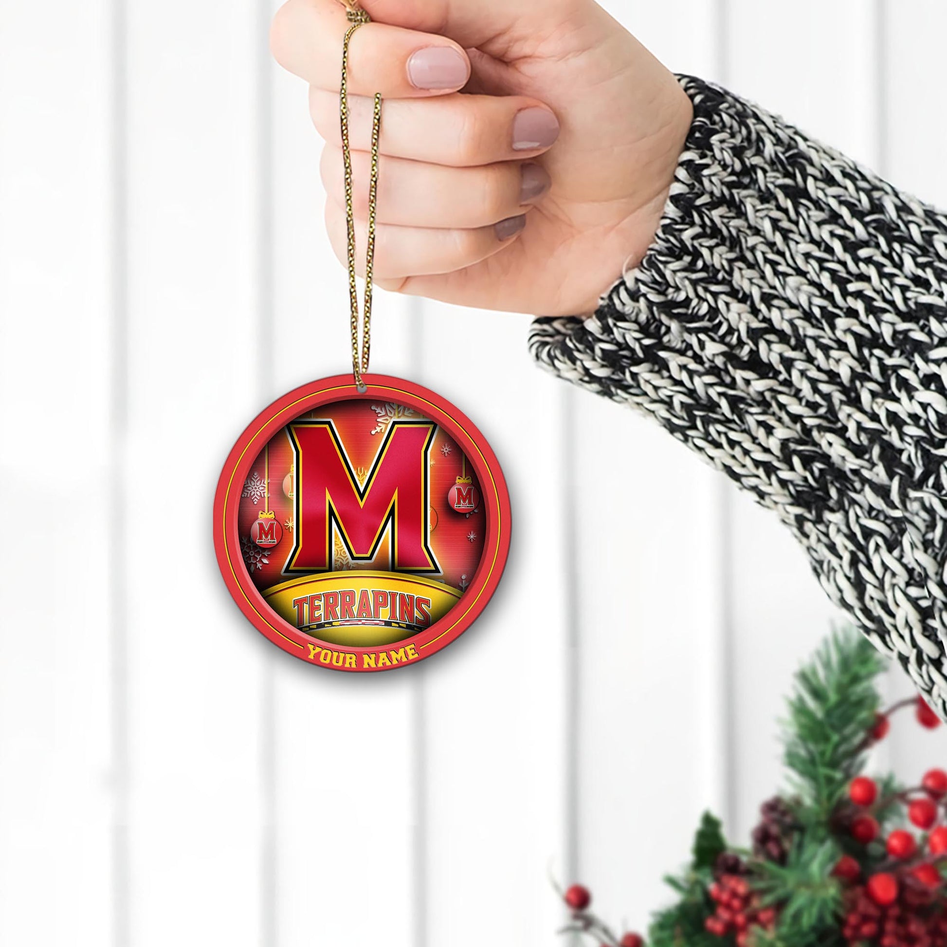 Maryland Terrapins Circle Aluminium Custom Ornament 2 Side Trending New Arrivals H52912 ETUG311023