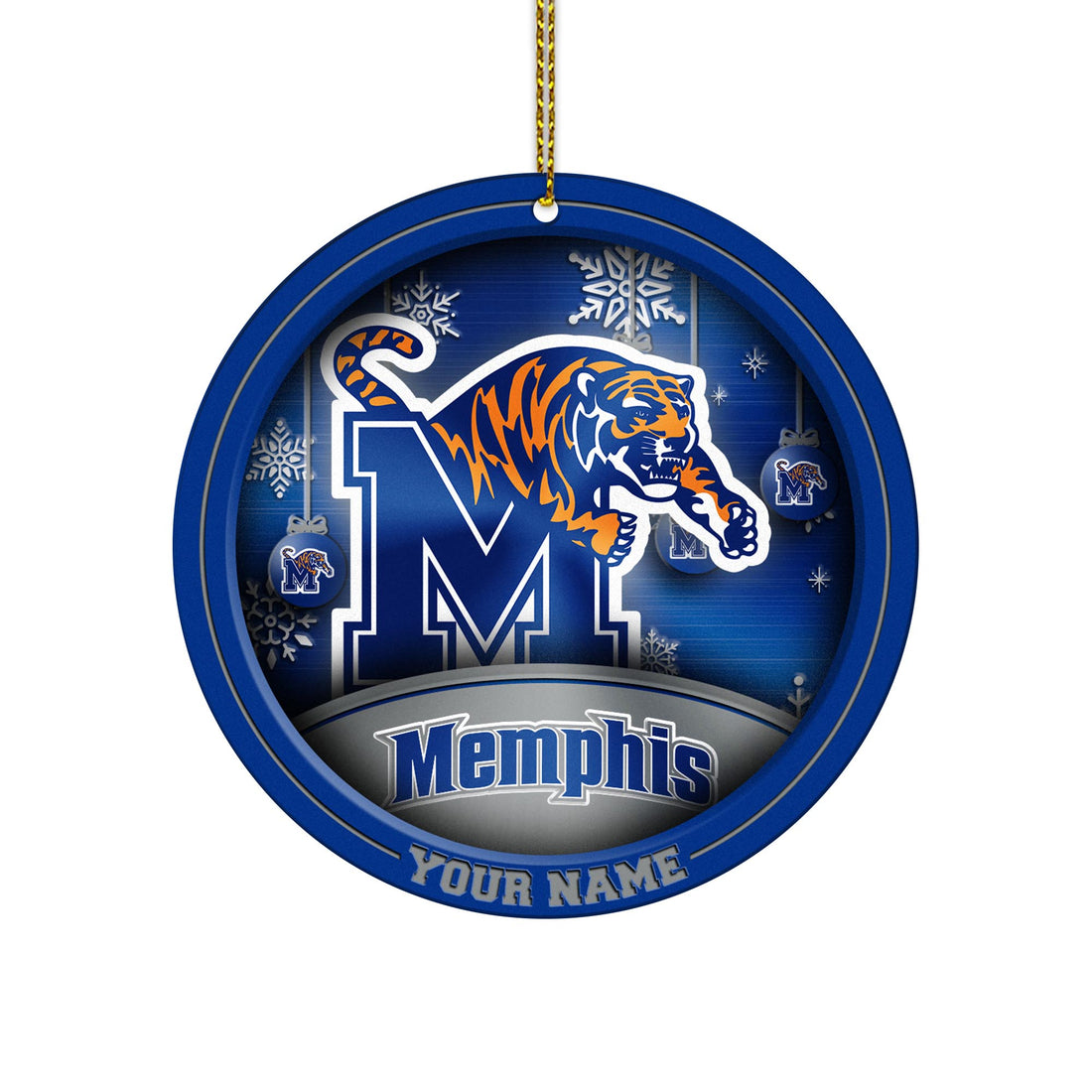 Memphis Tigers Circle Aluminium Custom Ornament 2 Side Trending New Arrivals H52912 ETUG311023