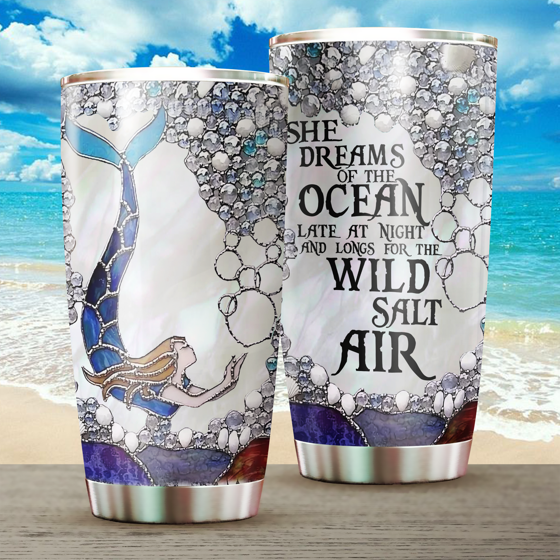 Mermaid Tumbler, Gift for Mermaid Lovers 20 OZ Car Mug