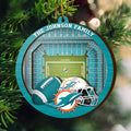Miami Dolphins  3 Layered Piece Wooden Ornament Custom Your Family Name, Sport Stadium Ornament, Sport Gifts ETRG-52162