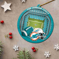 Miami Dolphins  3 Layered Piece Wooden Ornament Custom Your Family Name, Sport Stadium Ornament, Sport Gifts ETRG-52162