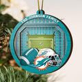 Miami Dolphins  3 Layered Piece Wooden Ornament Custom Your Family Name, Sport Stadium Ornament, Sport Gifts ETRG-52162
