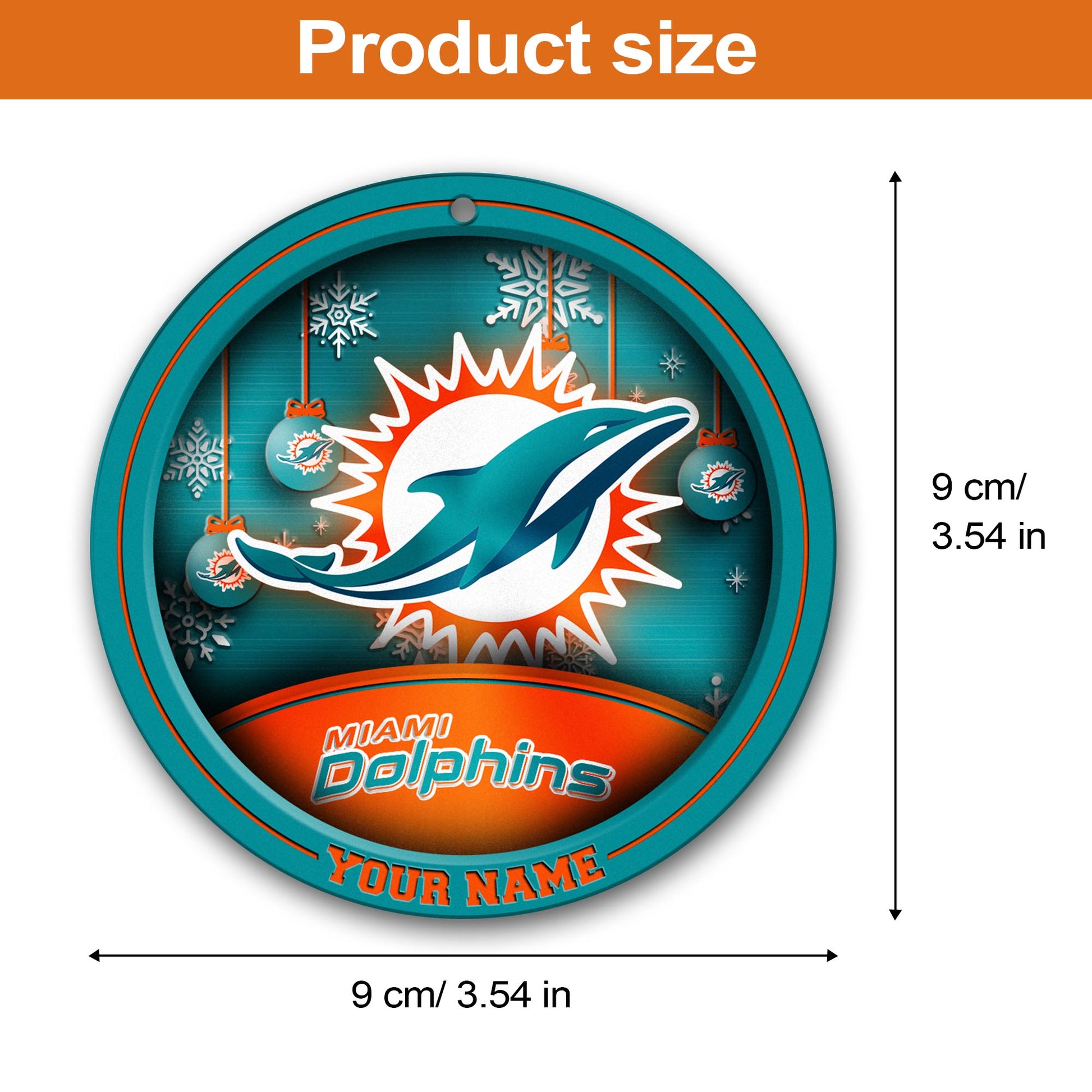 Miami Dolphins Circle Aluminium Custom Ornament 2 Side Trending New Arrivals H52912 ETUG311023