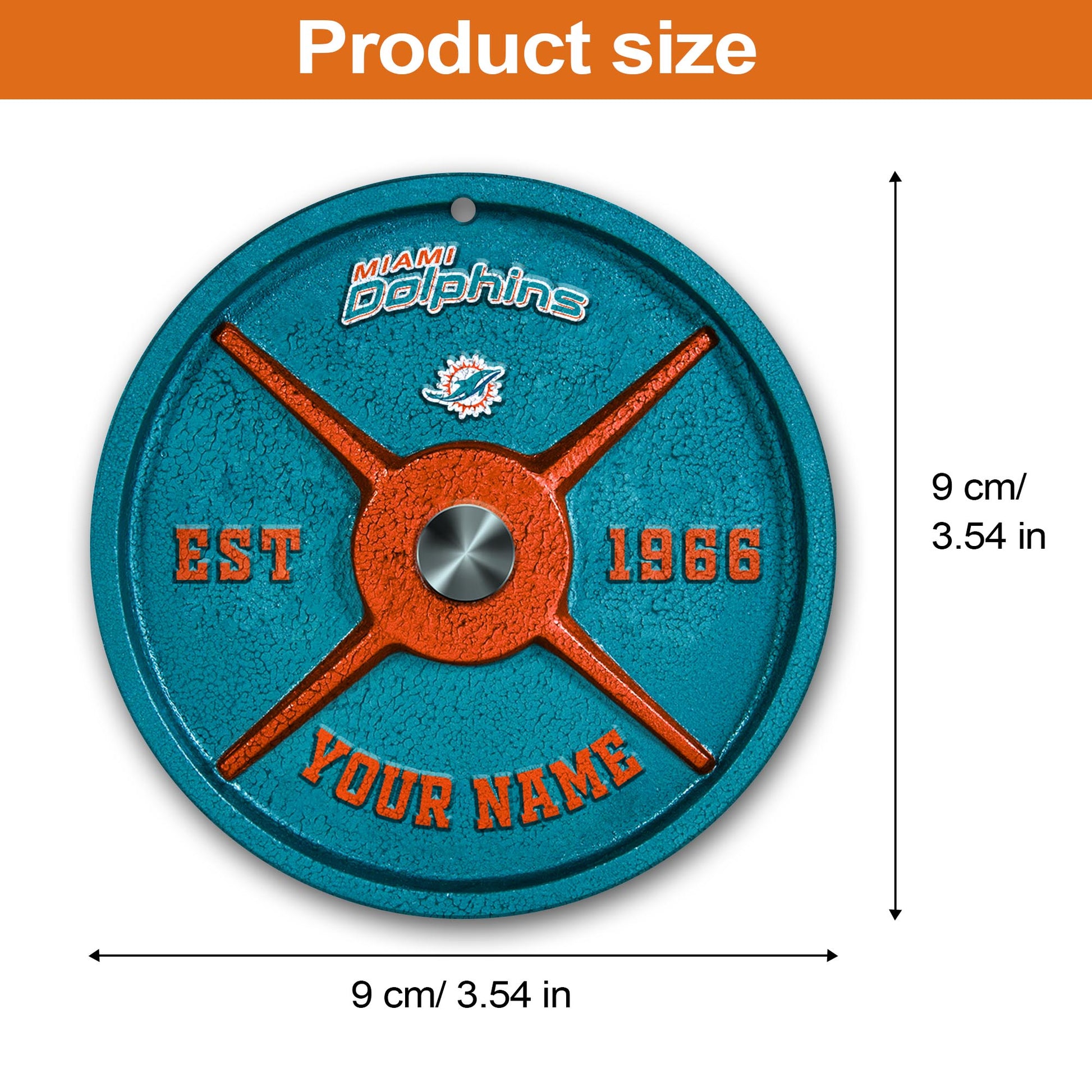 Miami Dolphins Fitness Circle Aluminium Custom Ornament 2 Side Trending New Arrivals H52884 ETUG311023