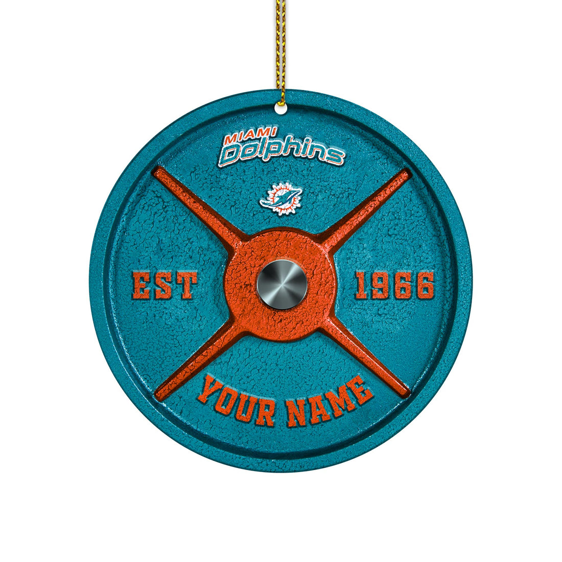 Miami Dolphins Fitness Circle Aluminium Custom Ornament 2 Side Trending New Arrivals H52884 ETUG311023
