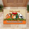 Miami Hurricanes Doormat Personalized Your Name, Sport Team Doormat, Christmas Gifts For Football Fan, Home Decor ETHY-52726