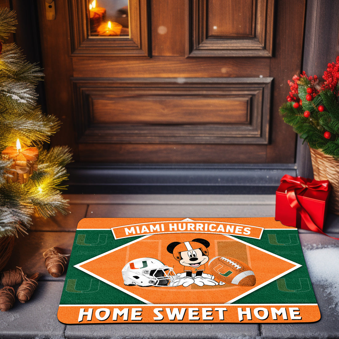 Miami Hurricanes Doormat, Sport Team And MK Doormat, FootBall Fan Gifts