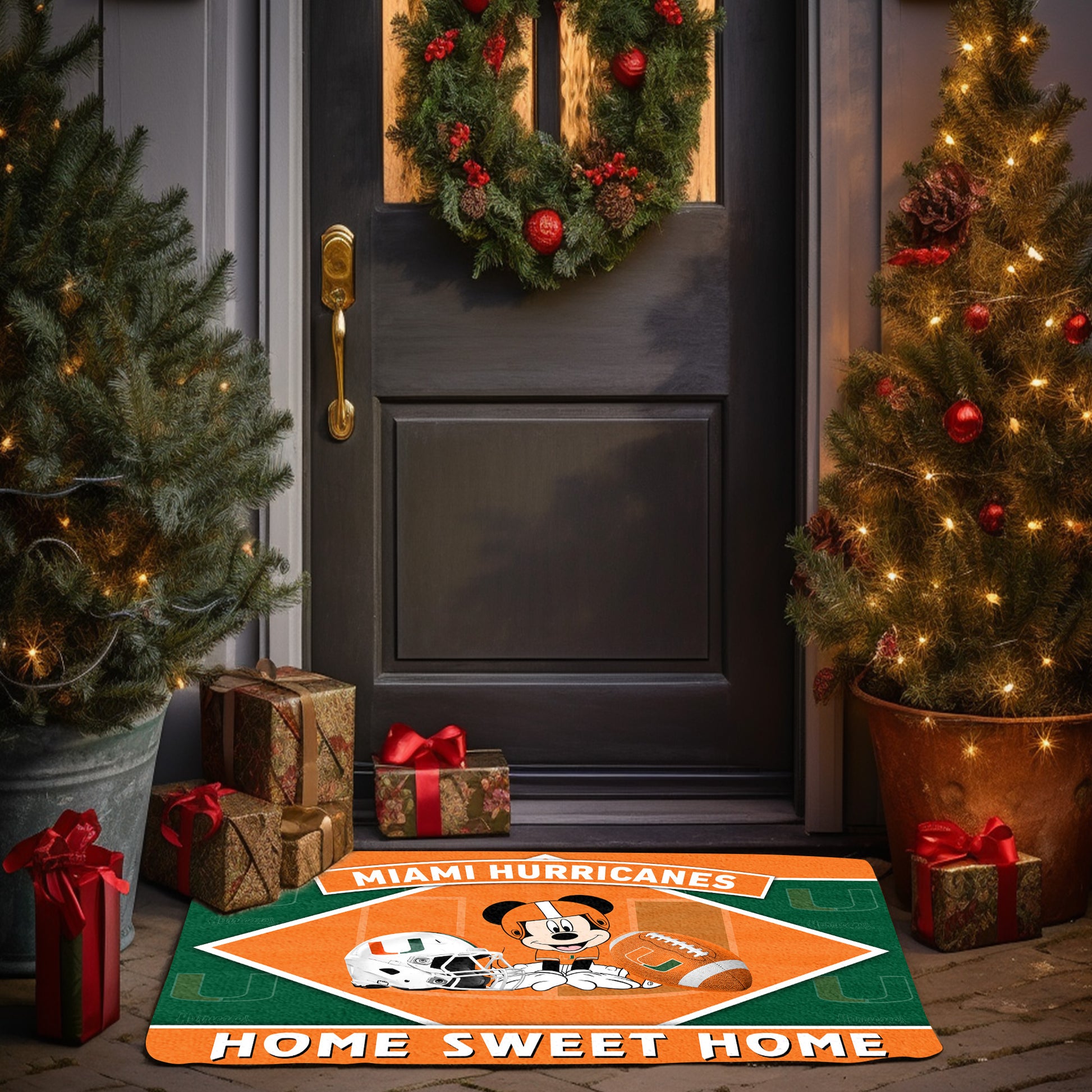 Miami Hurricanes Doormat, Sport Team And MK Doormat, FootBall Fan Gifts