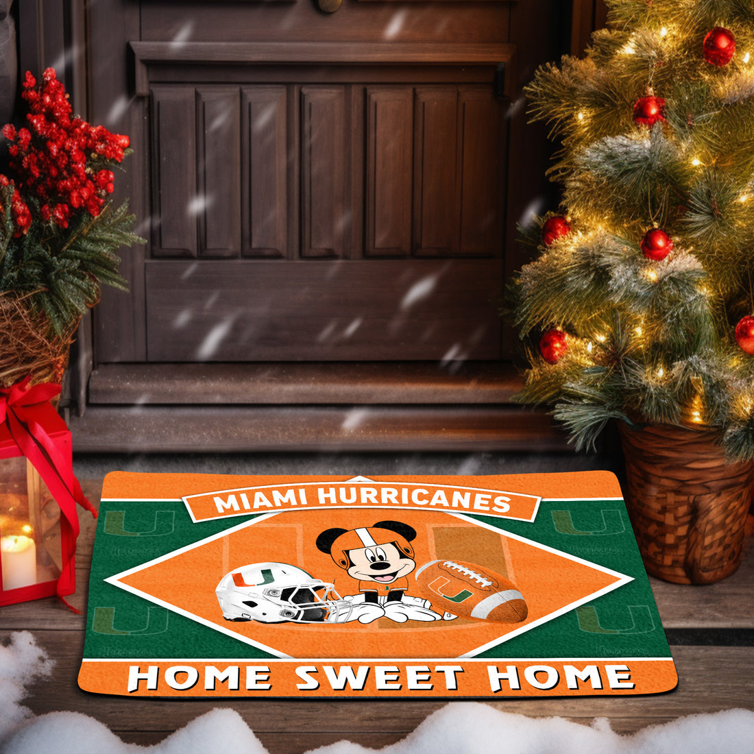 Miami Hurricanes Doormat, Sport Team And MK Doormat, FootBall Fan Gifts