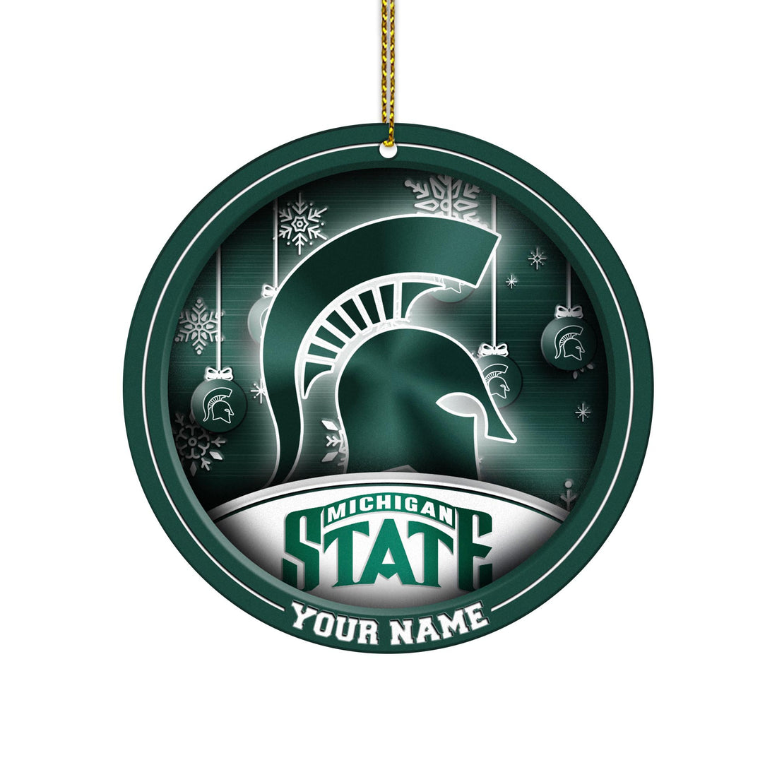 Michigan State Spartans Circle Aluminium Custom Ornament 2 Side Trending New Arrivals H52912 ETUG311023