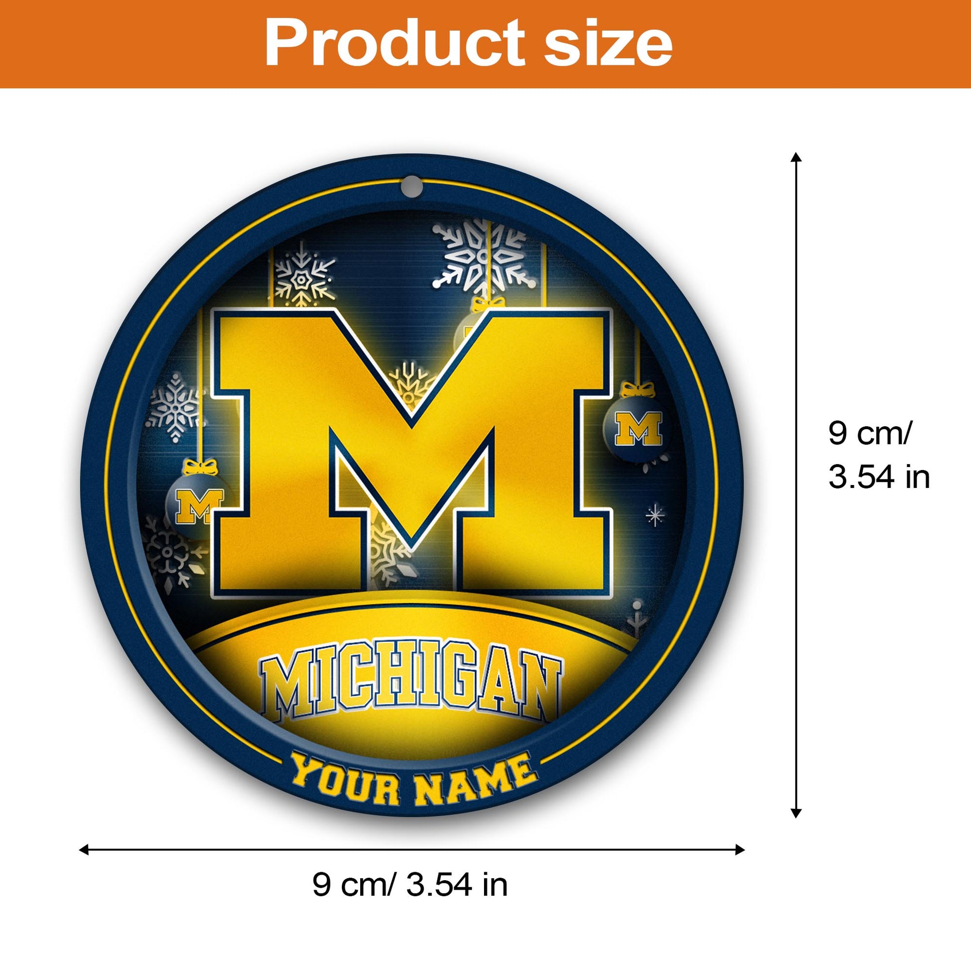 Michigan Wolverines Circle Aluminium Custom Ornament 2 Side Trending New Arrivals H52912 ETUG311023