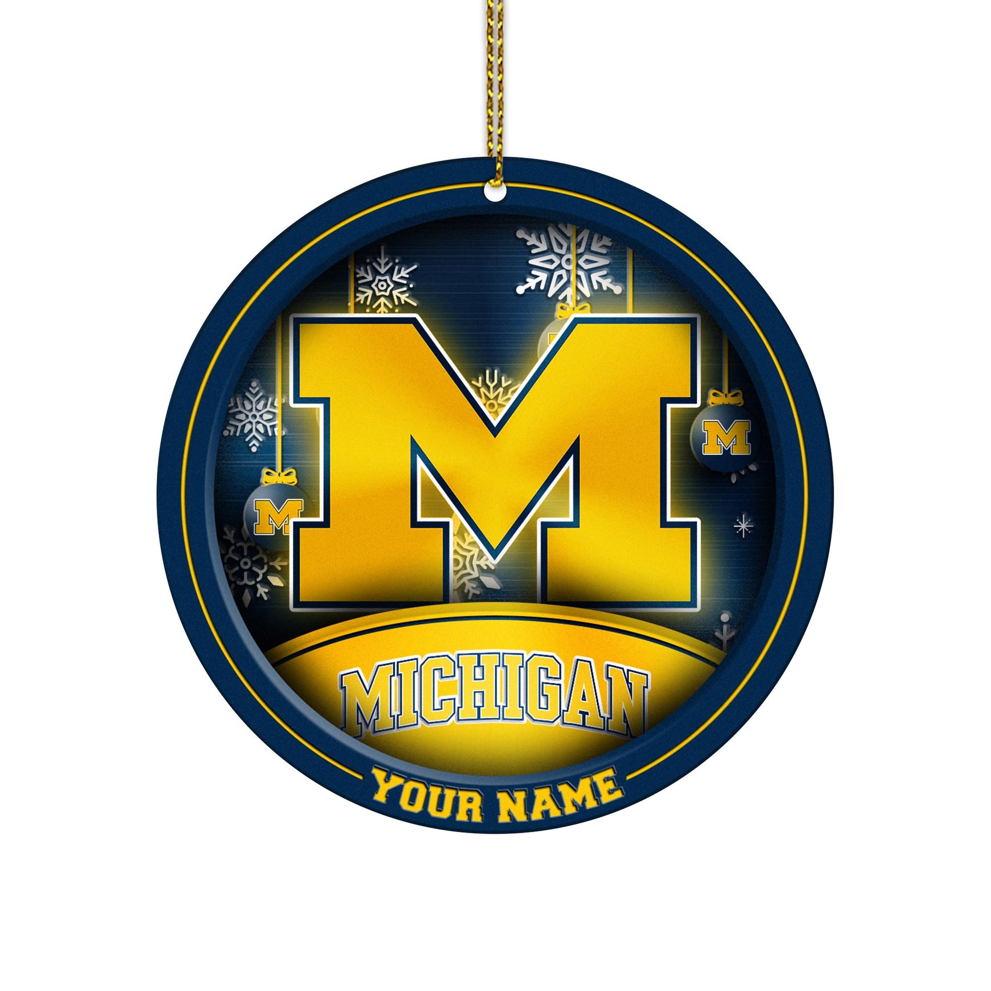 Michigan Wolverines Circle Aluminium Custom Ornament 2 Side Trending New Arrivals H52912 ETUG311023