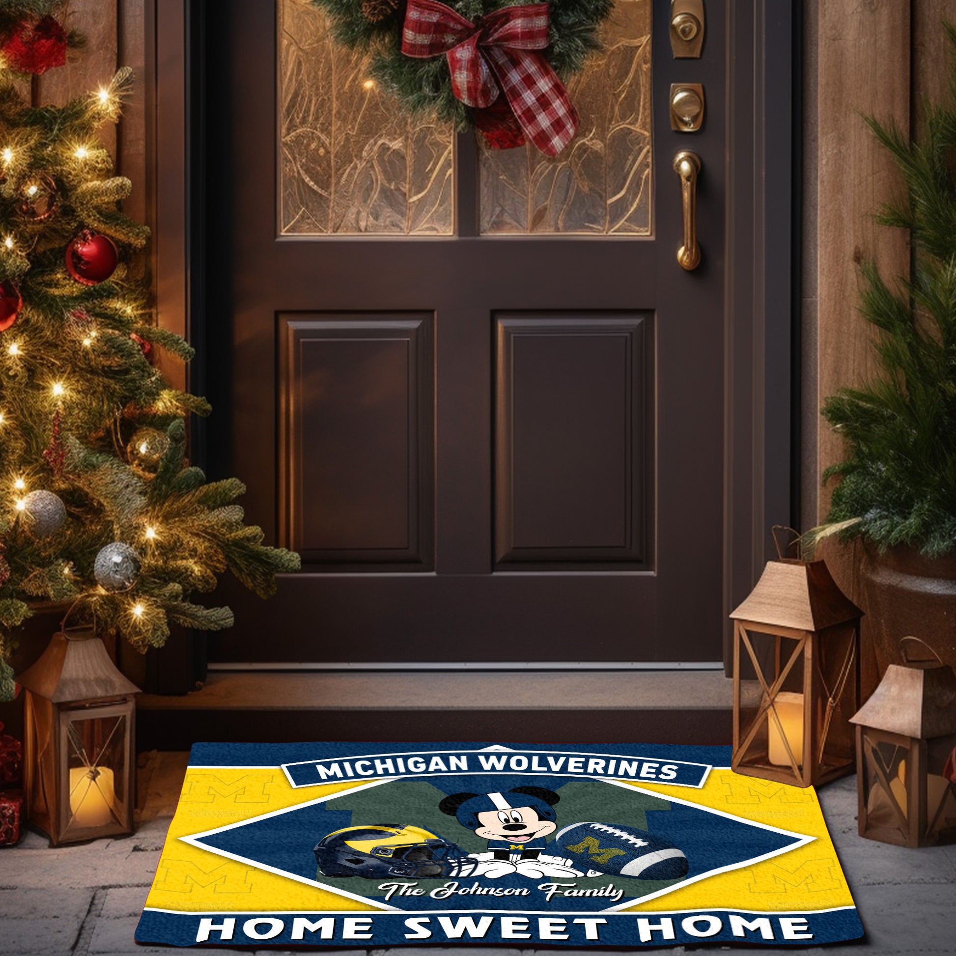 Michigan Wolverines Doormat Custom Your Family Name, Sport Team And MK Doormat, FootBall Fan Gifts EHIVM-52722