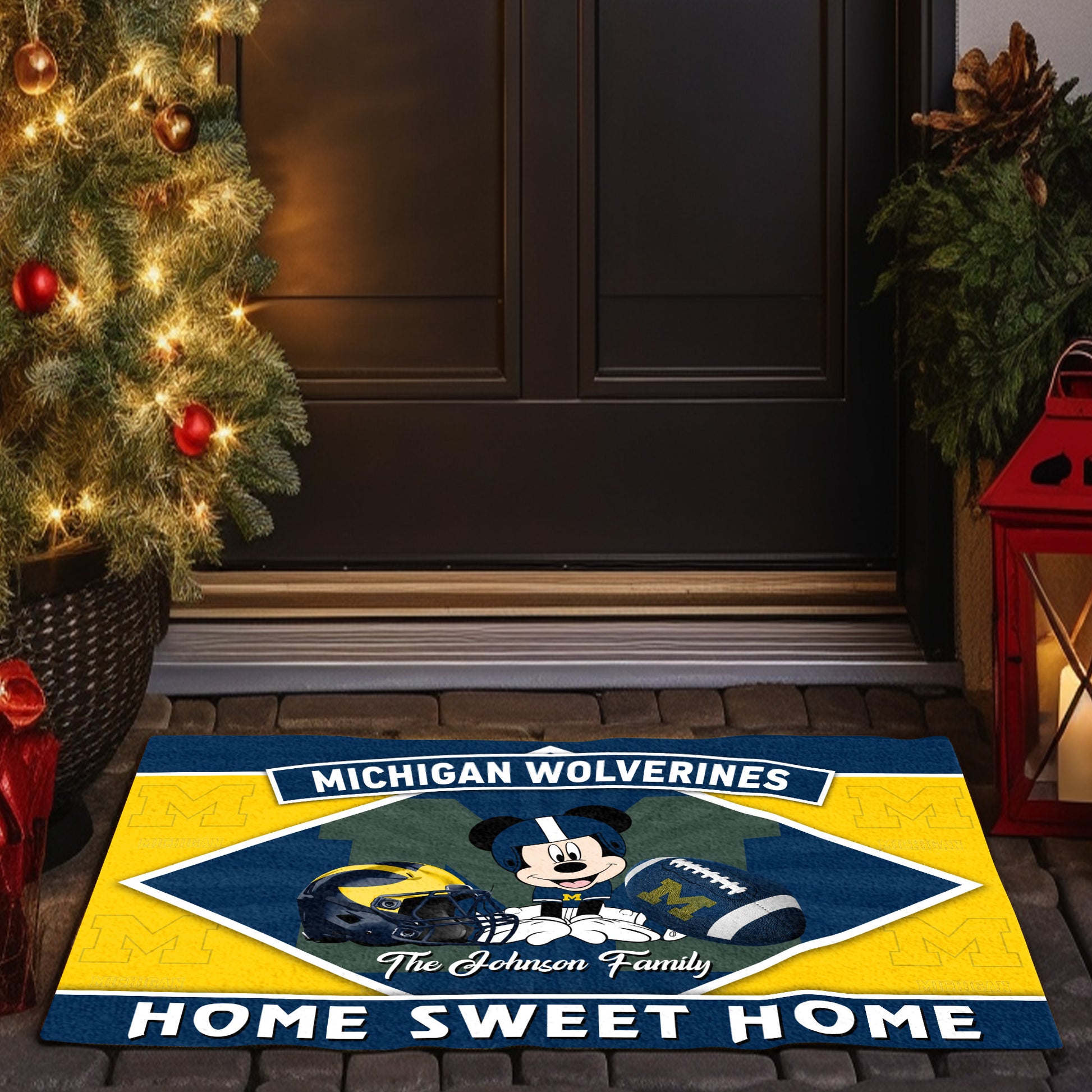 Michigan Wolverines Doormat Custom Your Family Name, Sport Team And MK Doormat, FootBall Fan Gifts EHIVM-52722