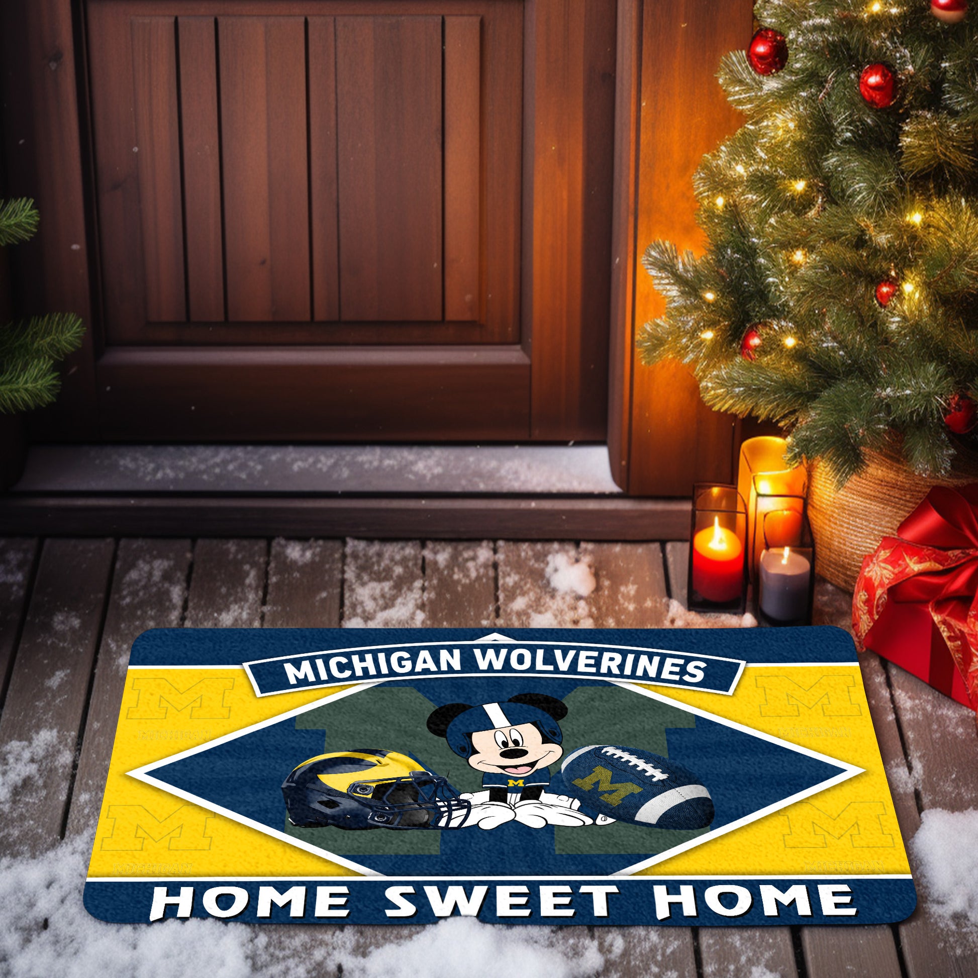 Michigan Wolverines Doormat, Sport Team And MK Doormat, FootBall Fan Gifts