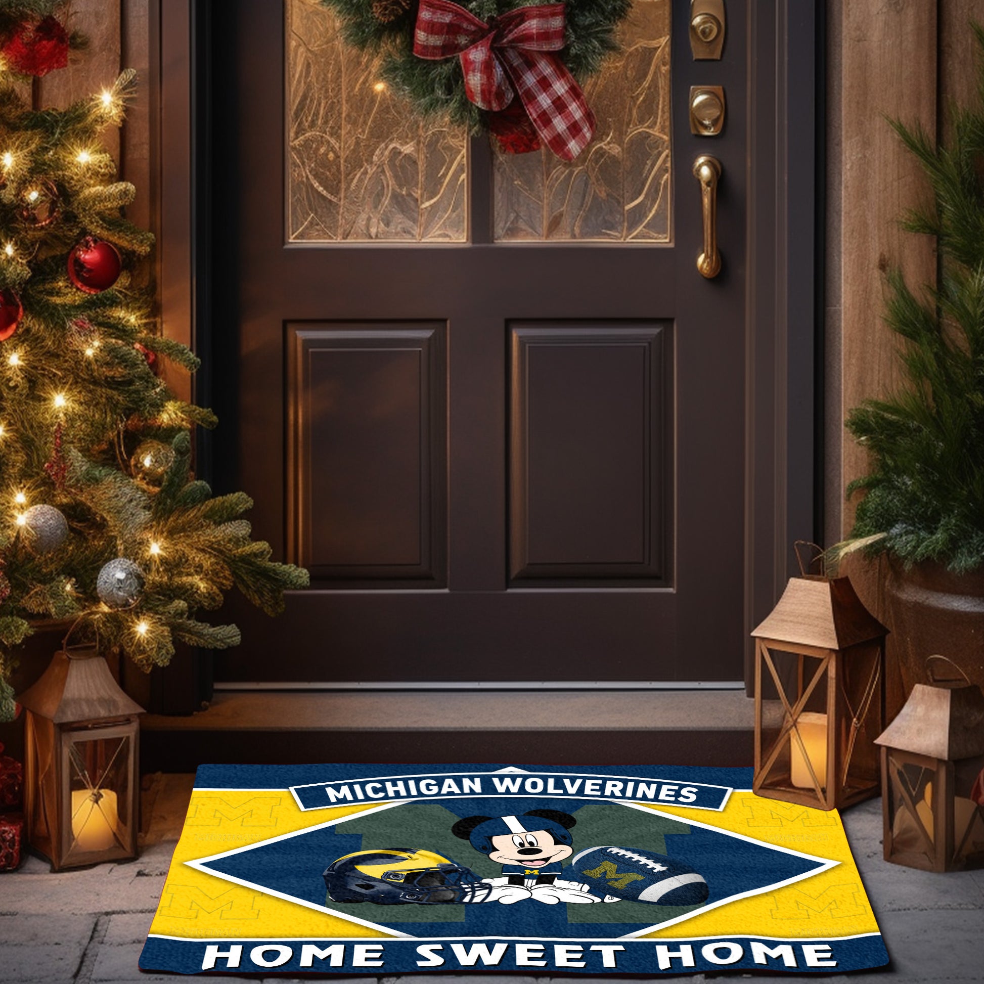 Michigan Wolverines Doormat, Sport Team And MK Doormat, FootBall Fan Gifts