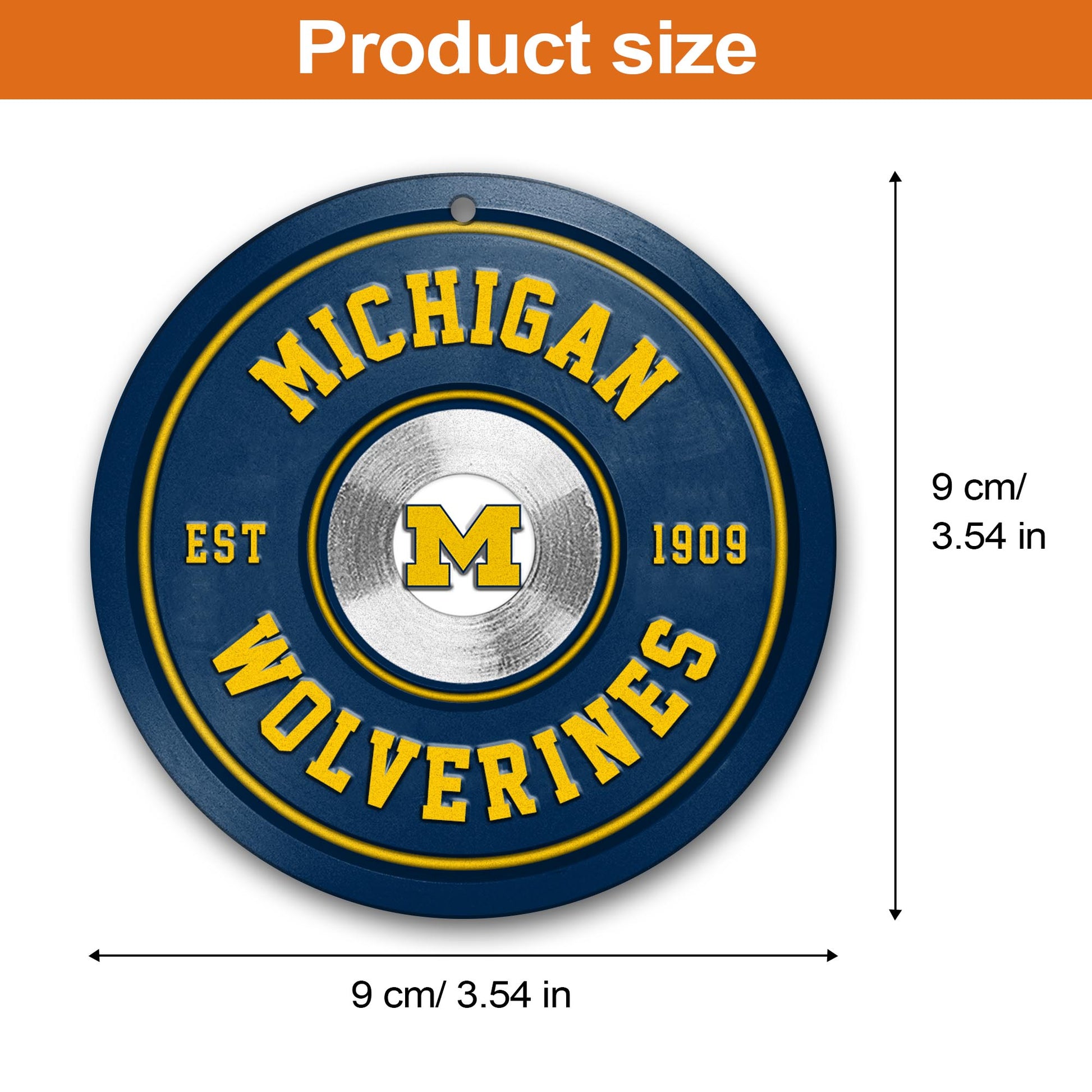 Michigan Wolverines Fitness Circle Aluminium Ornament 2 Side Trending New Arrivals H52883 ETUG311023