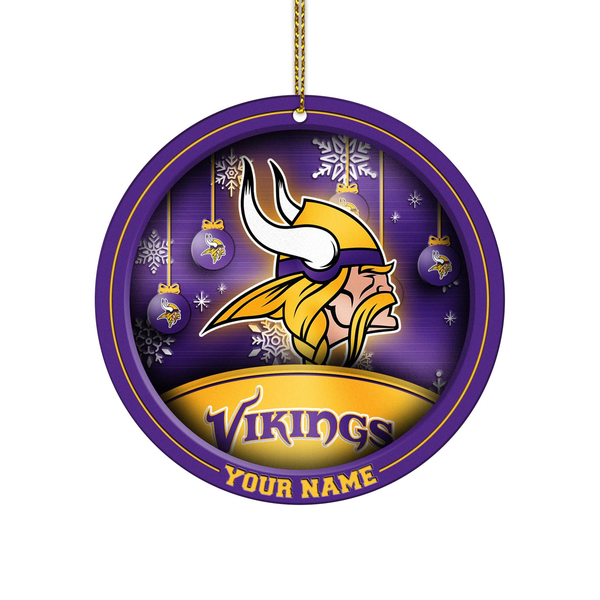 Minnesota Vikings Circle Aluminium Custom Ornament 2 Side Trending New Arrivals H52912 ETUG311023