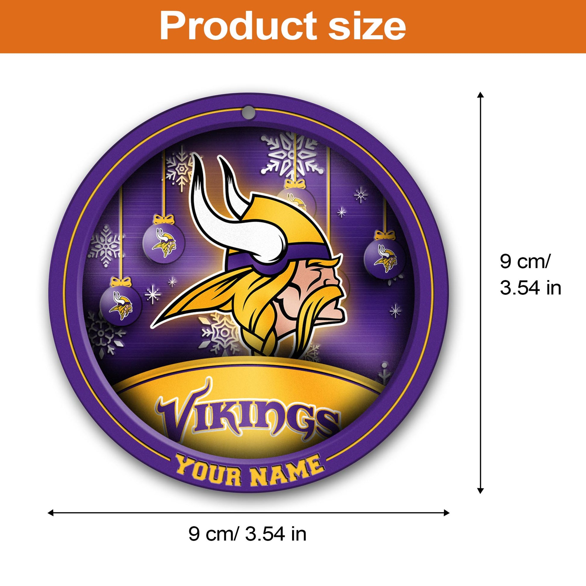 Minnesota Vikings Circle Aluminium Custom Ornament 2 Side Trending New Arrivals H52912 ETUG311023