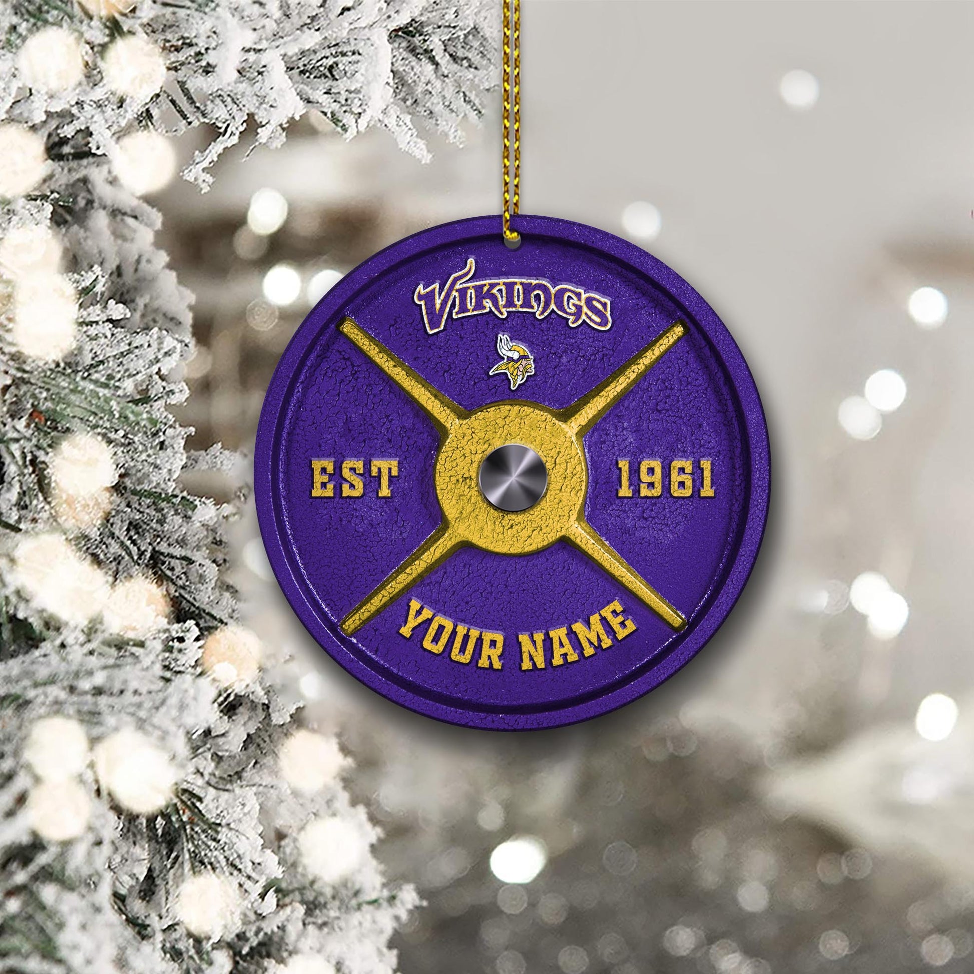 Minnesota Vikings Fitness Circle Aluminium Custom Ornament 2 Side Trending New Arrivals H52884 ETUG311023