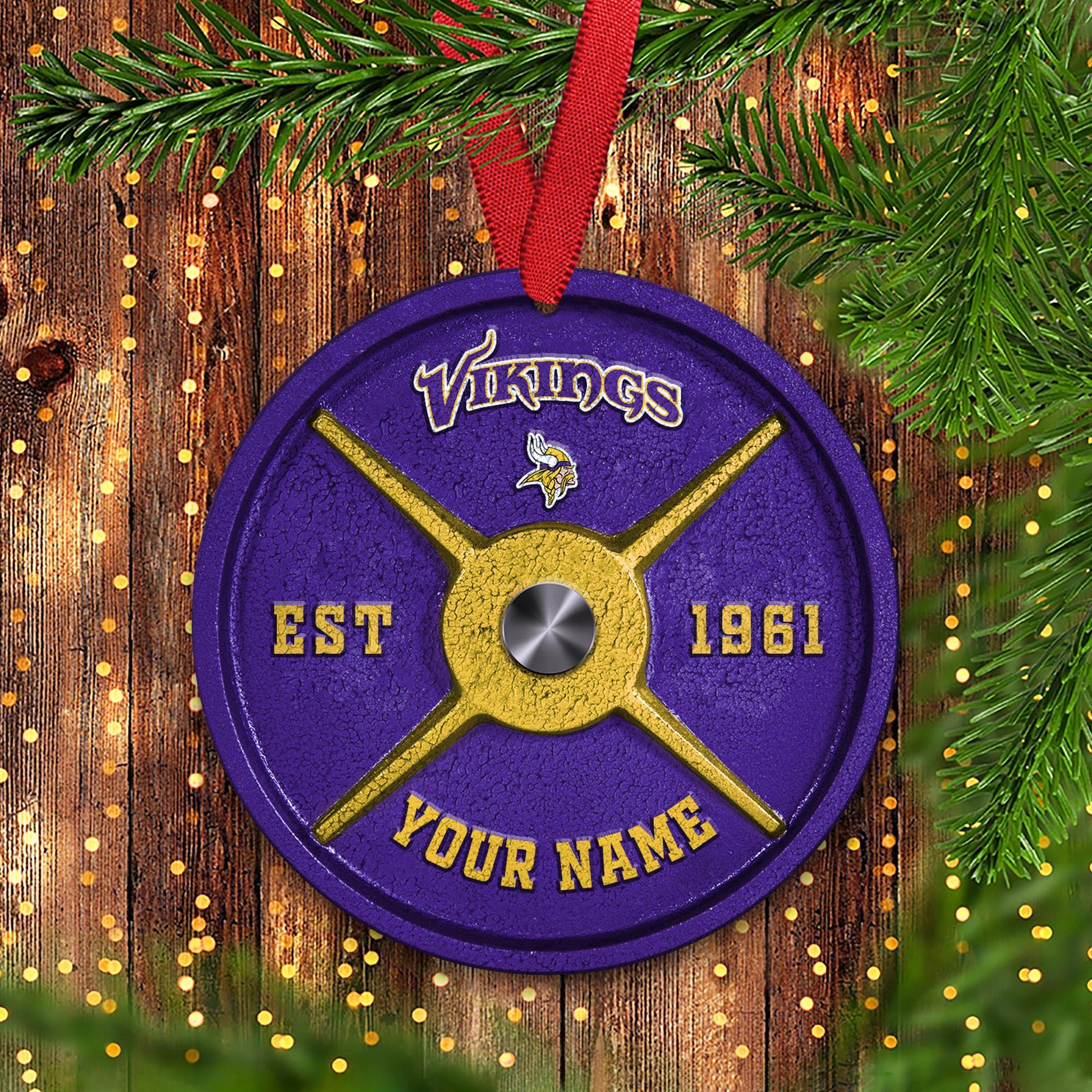Minnesota Vikings Fitness Circle Aluminium Custom Ornament 2 Side Trending New Arrivals H52884 ETUG311023