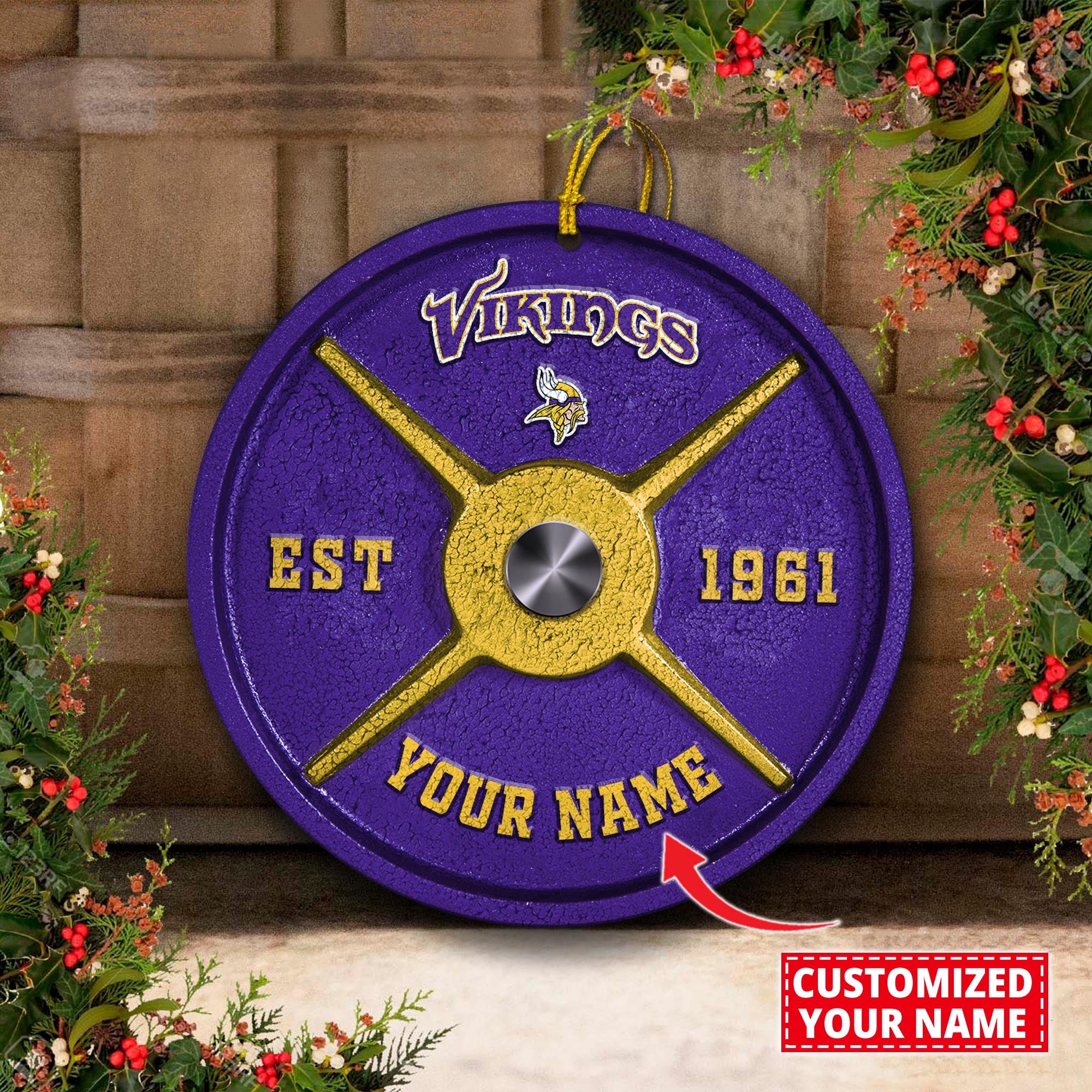 Minnesota Vikings Fitness Circle Aluminium Custom Ornament 2 Side Trending New Arrivals H52884 ETUG311023