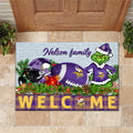 Minnesota Vikings Football Team Doormat Personalized Your Family Name, Sport And Grinch Doormat, Football Lovers Gifts, Home Decorations ETHY-53152