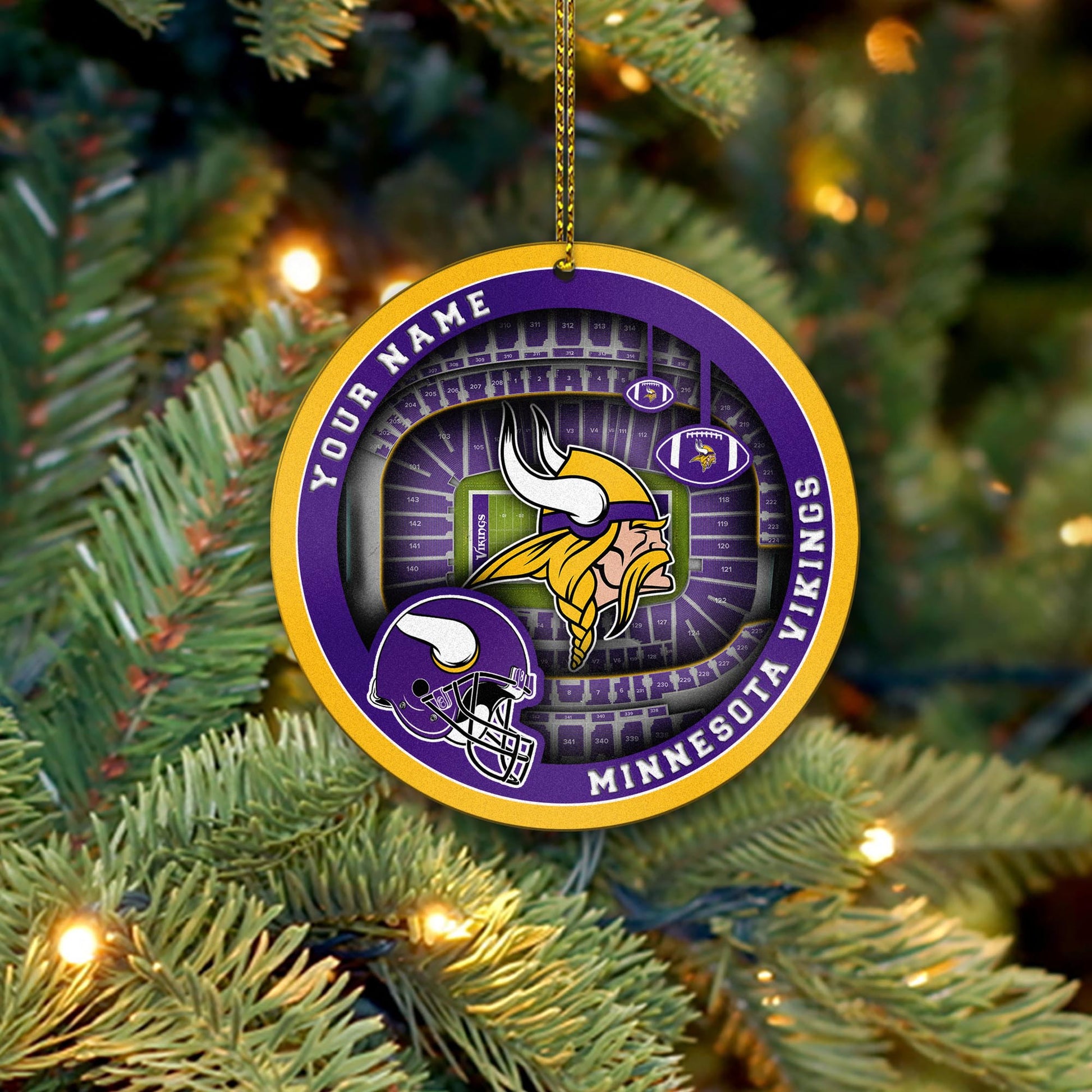 Minnesota Vikings Stadium Circle Aluminium Custom Ornament 2 Side Trending New Arrivals H52906 ETUG311023