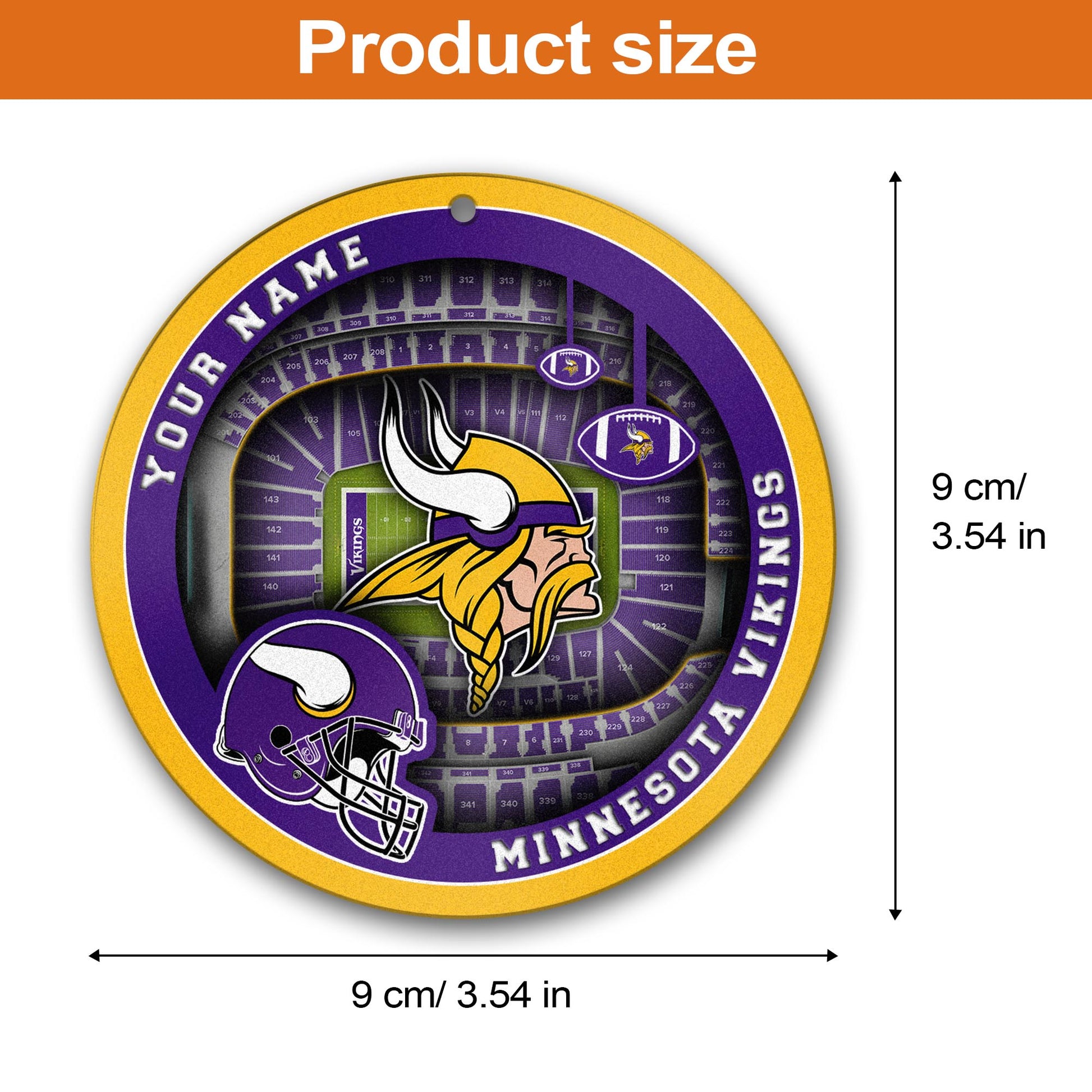 Minnesota Vikings Stadium Circle Aluminium Custom Ornament 2 Side Trending New Arrivals H52906 ETUG311023