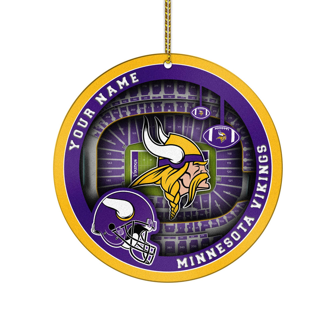 Minnesota Vikings Stadium Circle Aluminium Custom Ornament 2 Side Trending New Arrivals H52906 ETUG311023