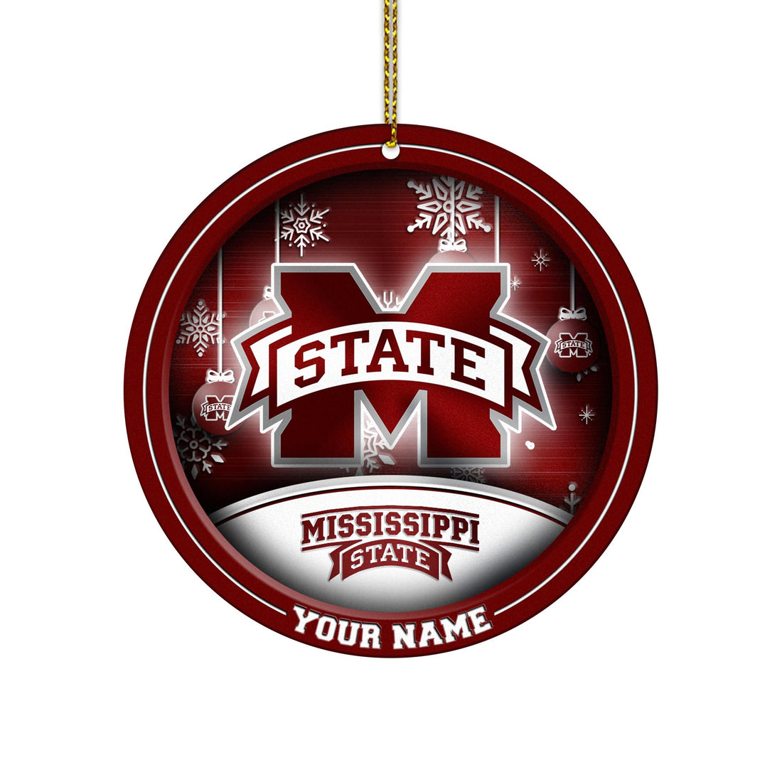 Mississippi State Bulldogs Circle Aluminium Custom Ornament 2 Side Trending New Arrivals H52912 ETUG311023