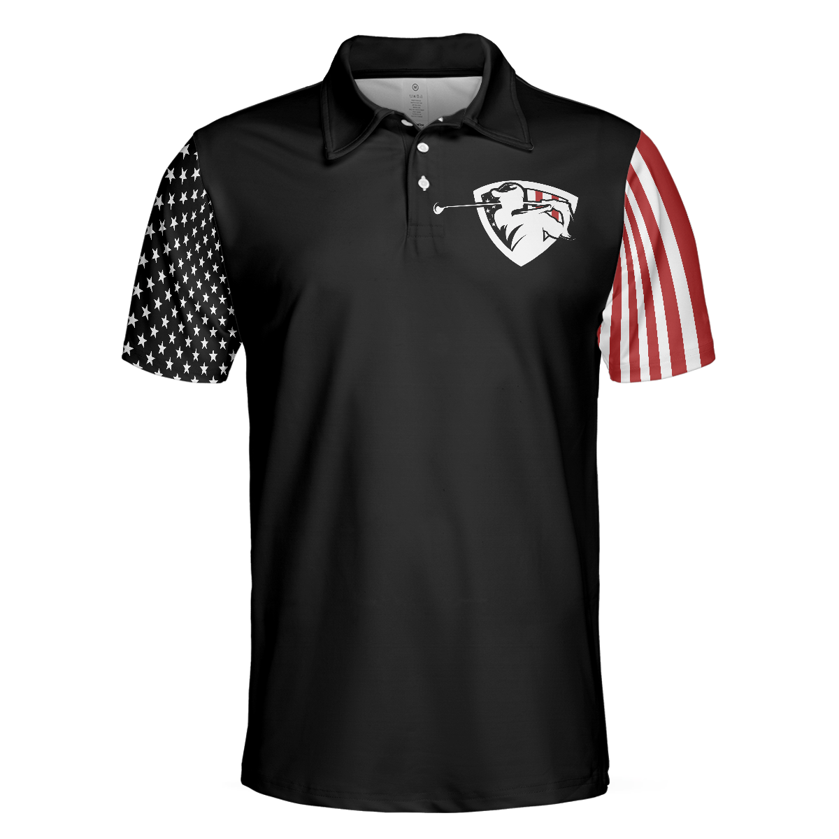 Lets Par Tee Short Sleeve Golf Polo Shirt Dark Theme American Flag Polo Shirt Patriotic Golf Shirt For Men - 3