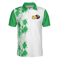 Kiss My Balls Polo Shirt Green Argyle Pattern Billiards Shirt Polo Style Billiards Shirt Gift For Billiard Lovers - 3