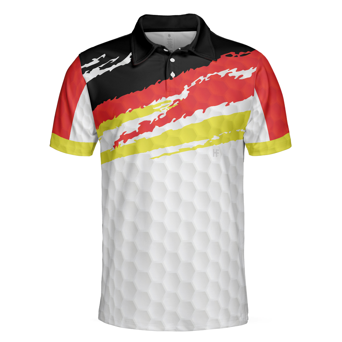 German Flag Golf Texture Short Sleeve All Over Print Polo Shirt Paint Art Polo Shirt Best Golf Shirt For Men - 3