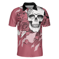 Golf Pink Skull Polo Shirt For Men - 3