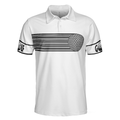 Black and White Stripes Barcode Golfing Polo Shirt Golfer Hard Swing Polo Shirt Best Golf Shirt For Men - 3